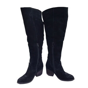$258 Jeffrey Campbell Oakmont Black Shearling Over-the-Knee Boots Sz 6.5
